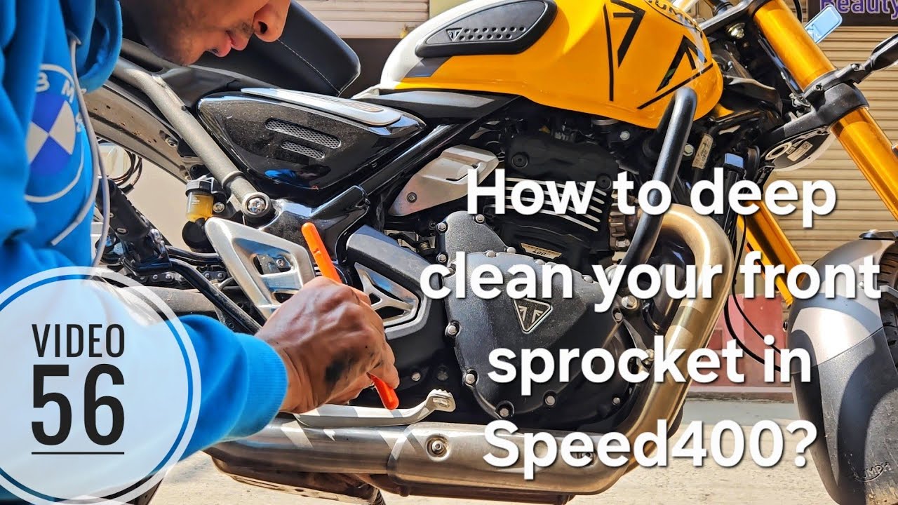 Cleaning front sprocket in Speed400 | Chain Cleaning after every 500KM | Video-56 | bvishu