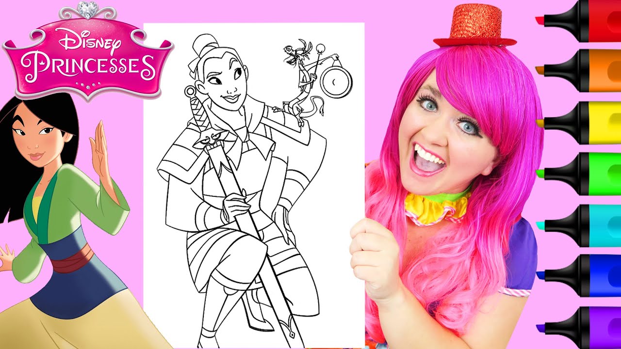 How To Color Mulan (Disney Princess) | Markers
