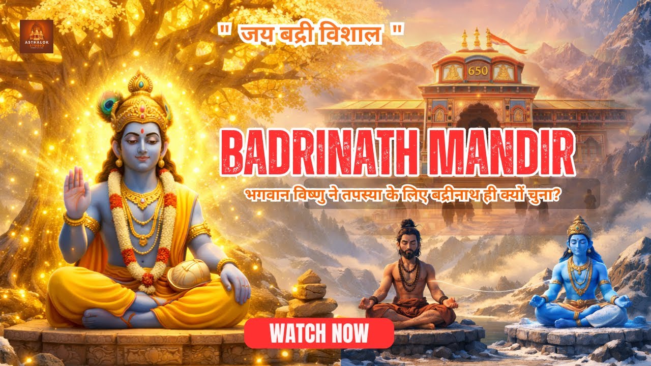 🕉️ बद्रीनाथ धाम 🕉️— नर और नारायण ने हजारों वर्षों तक कठोर तपस्या की थी  #badrinath #badrinathdham