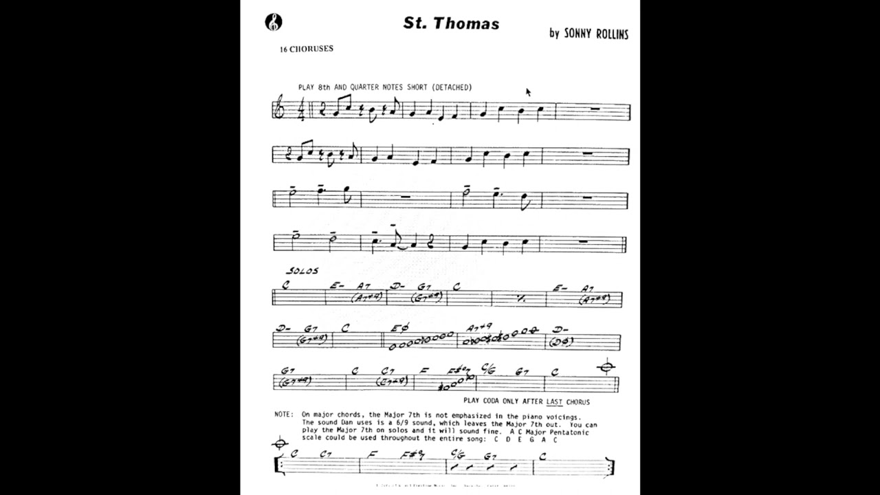 St Thomas - Sonny Rollins | Play-along | Backing Track