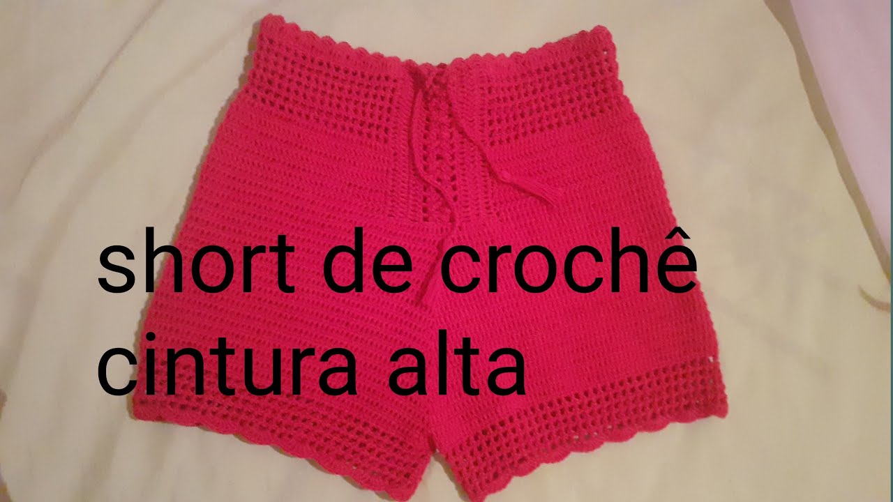 Short de crochê cintura alta