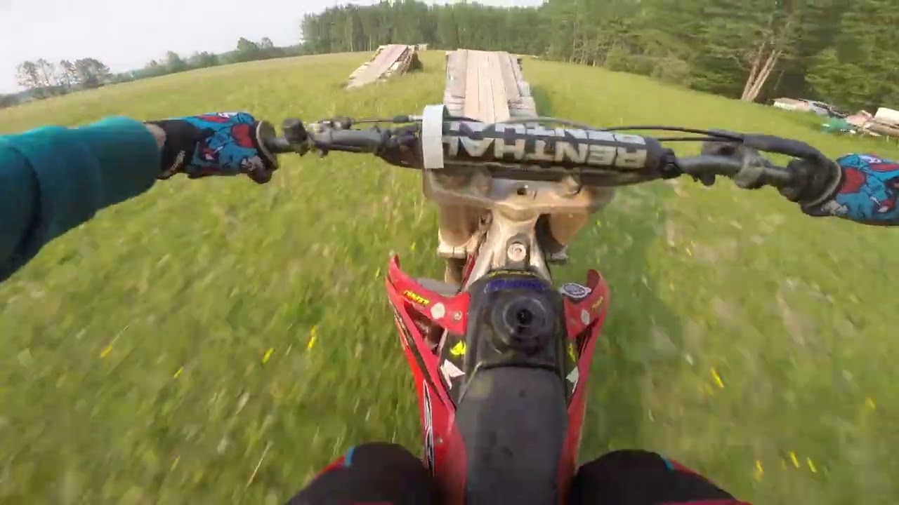 Wheelies, log hops and homemade booters on the 450
