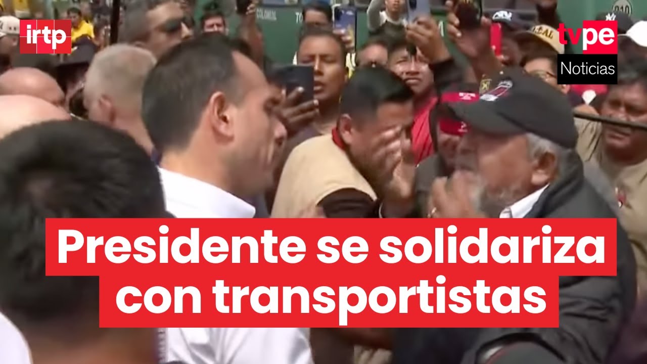 Presidente José Jerí se acerca a dialogar con transportistas que acatan paralización en Acho