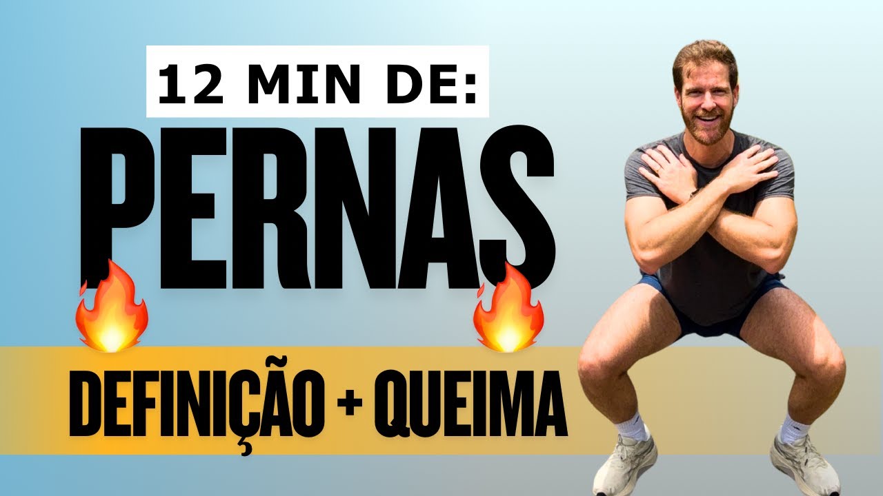 Treino de 12 minutos de pernas para fortalecer as coxas - HIIT em casa, sem equipamentos, TABATA