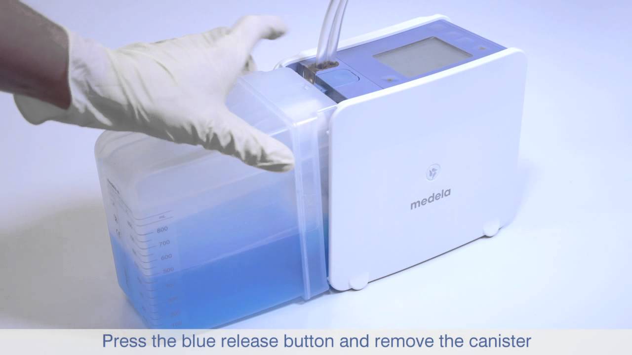 Medela Thopaz: Changing canister manually - English