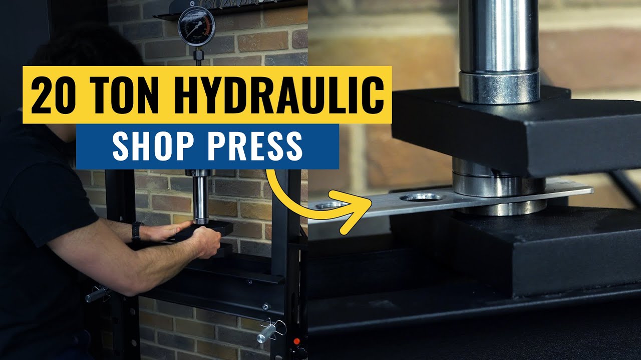 20 Ton Floor Shop Press - Perfect for Removing Bearings, Ball Joints, Bushings & More! Eastwood