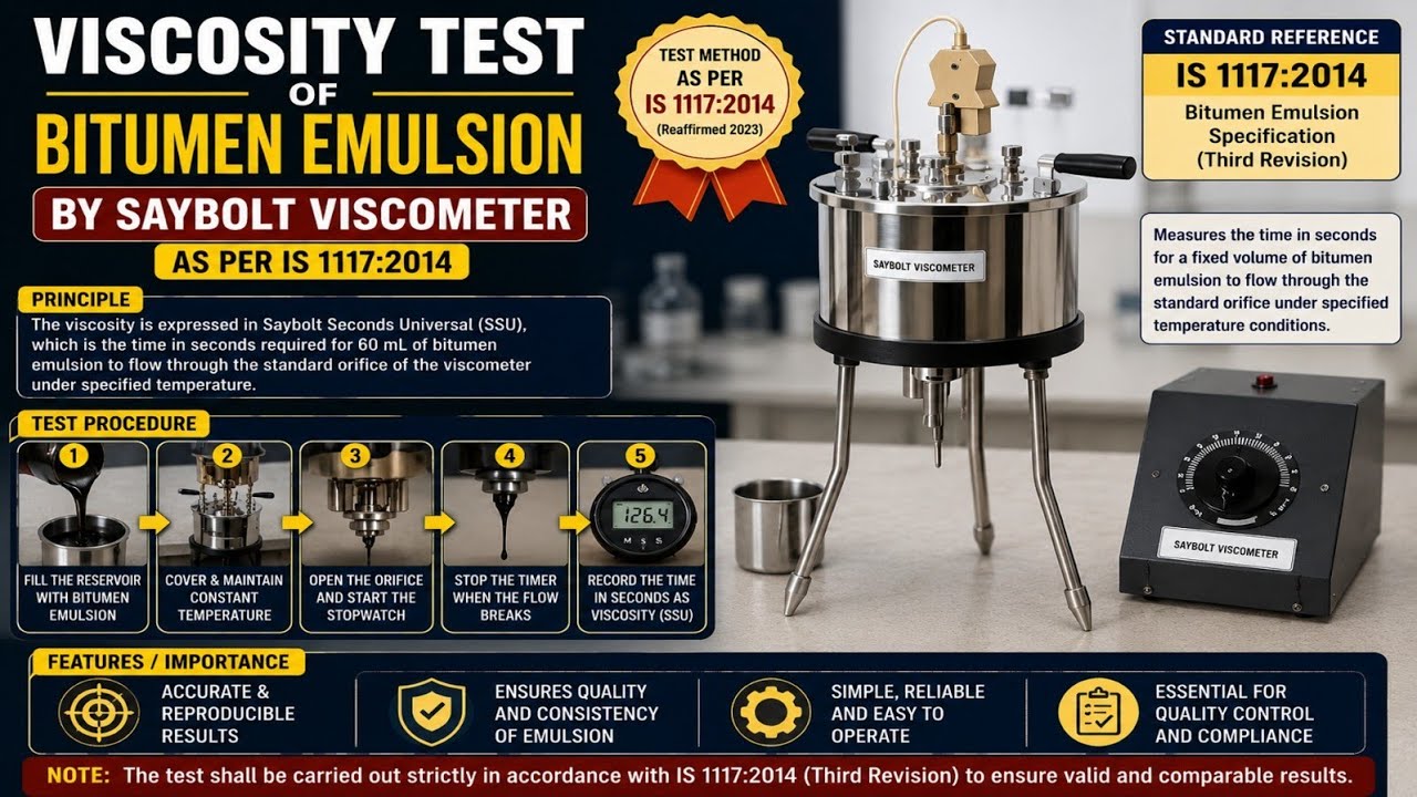 VISCOSITY TEST OF BITUMEN EMULSION BY SAYBOLT VISCOMETER