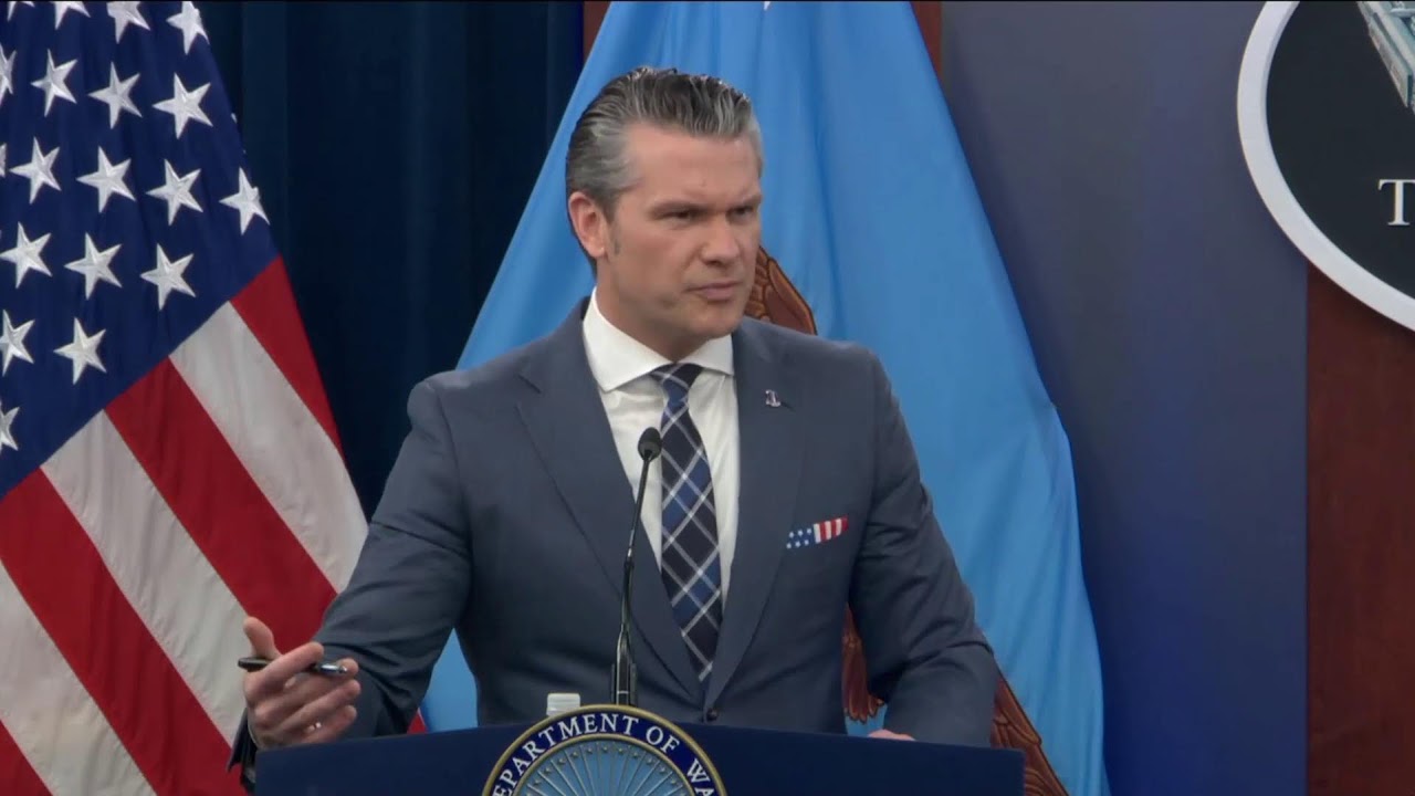 Secretary Hegseth press briefing at the Pentagon