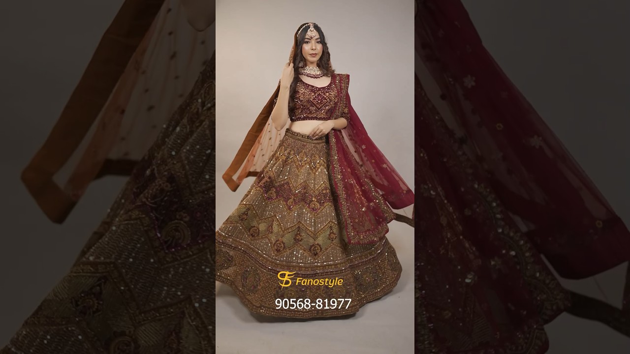 Book Lehenga: 90568-81977, Fanostyle Lehenga House,Aero Hub,Mullanpur,Ludhiana, #shorts #shortsvideo