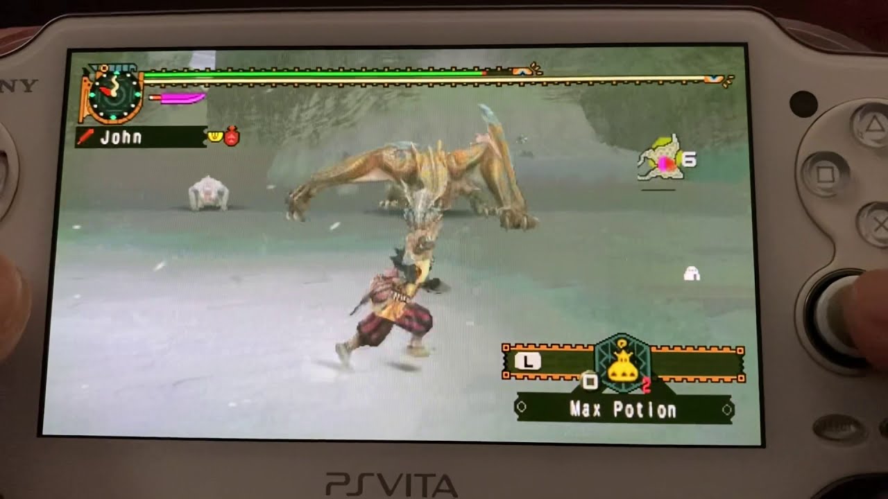 Monster Hunter Freedom Unite - Great Sword VS Tigrex - Gameplay #3 (PS Vita)