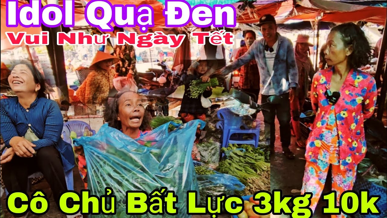 Bất Ngờ,,dol Quạ Đen,, Xuống Chợ Rau Sóc Trăng,,Mang Tiếng Cười Cho Bà Con Cô Bác Tết 2024 Gần Tới