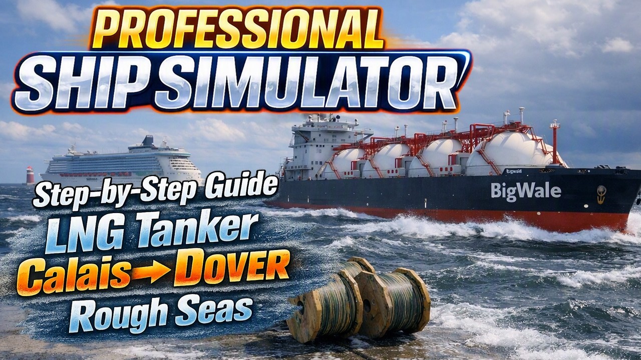 Professional Ship Simulator LNG Tanker Operations Step by Step Calais to Dover Rough Seas