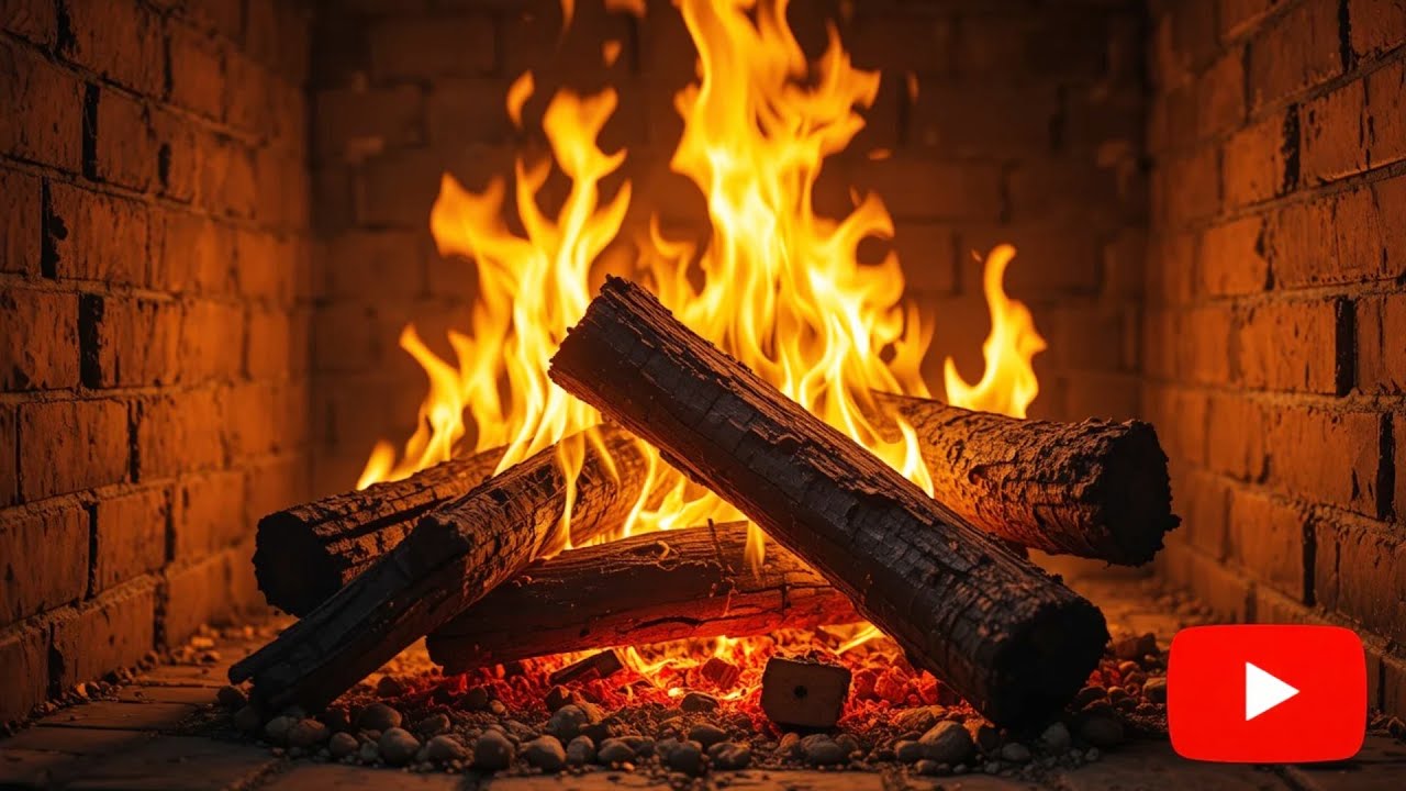 Cozy Winter Fireplace Ambience with Crackling Fire Sounds for Rest and Comfort
