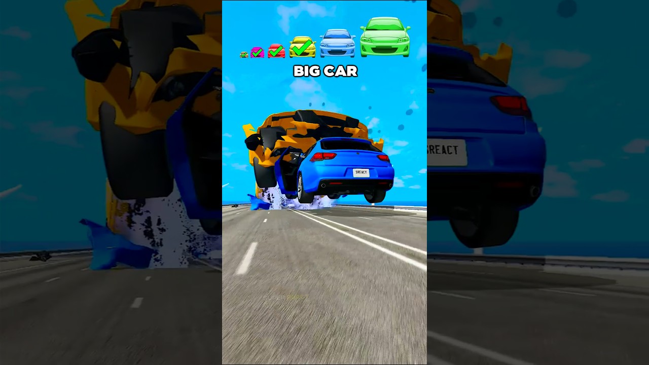 Big & Small Cars vs Giant Car - BeamNG.Drive