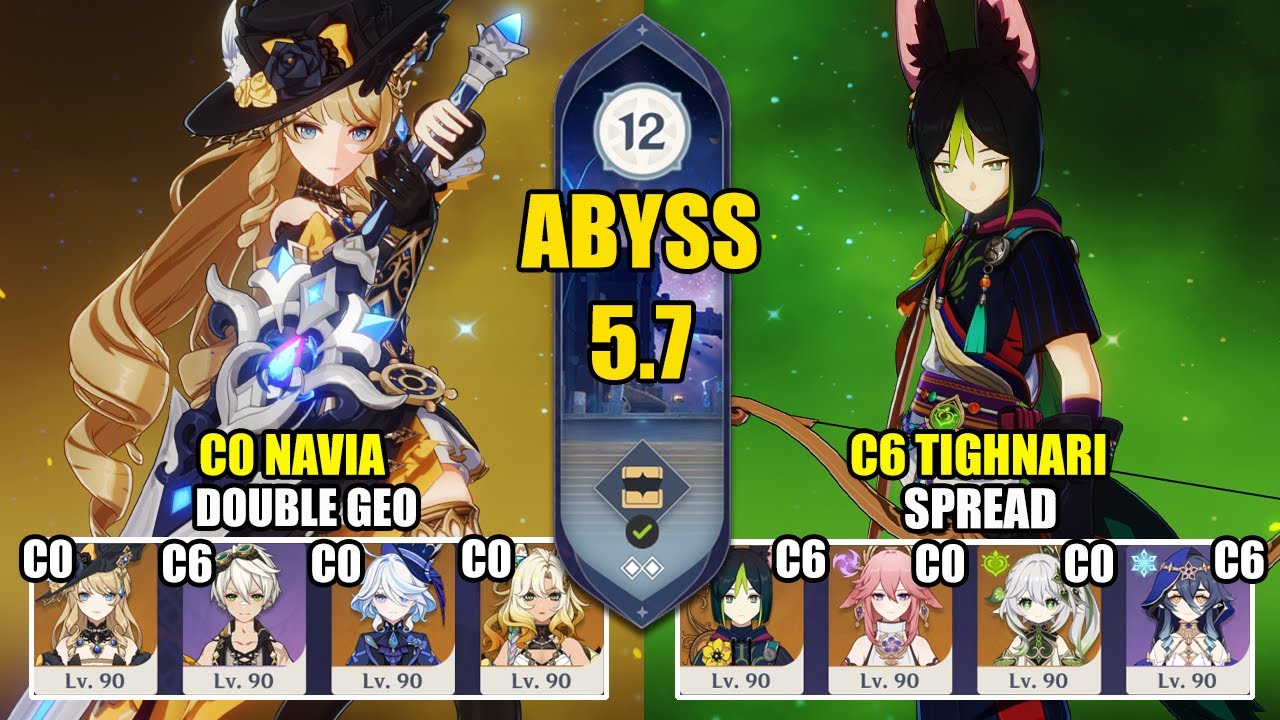 C0 Navia Double Geo & C6 Tighnari Spread | Spiral Abyss 5.7 | Genshin Impact 【原神】