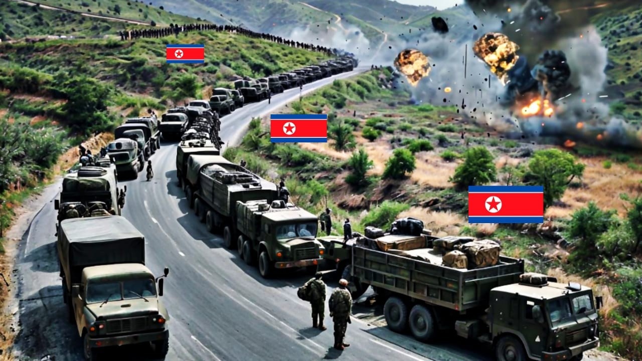 1 Second Ago! North Korea's New Ammunition Convoy Destroyed in a Surprise Attack in Ukraine.