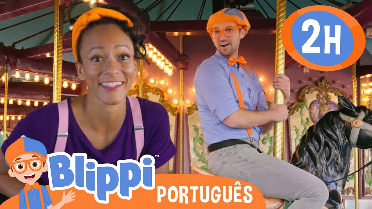 Blippi e Meekah na Adventure City 😃🟠 MARATONA DO BLIPPI! 🔵 Vídeos Educativos em Português