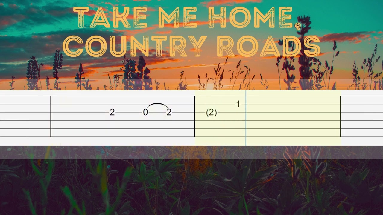 Take Me Home, Country Roads - John Denver | EASY Guitar Lessons TAB - Guitar Tutorial