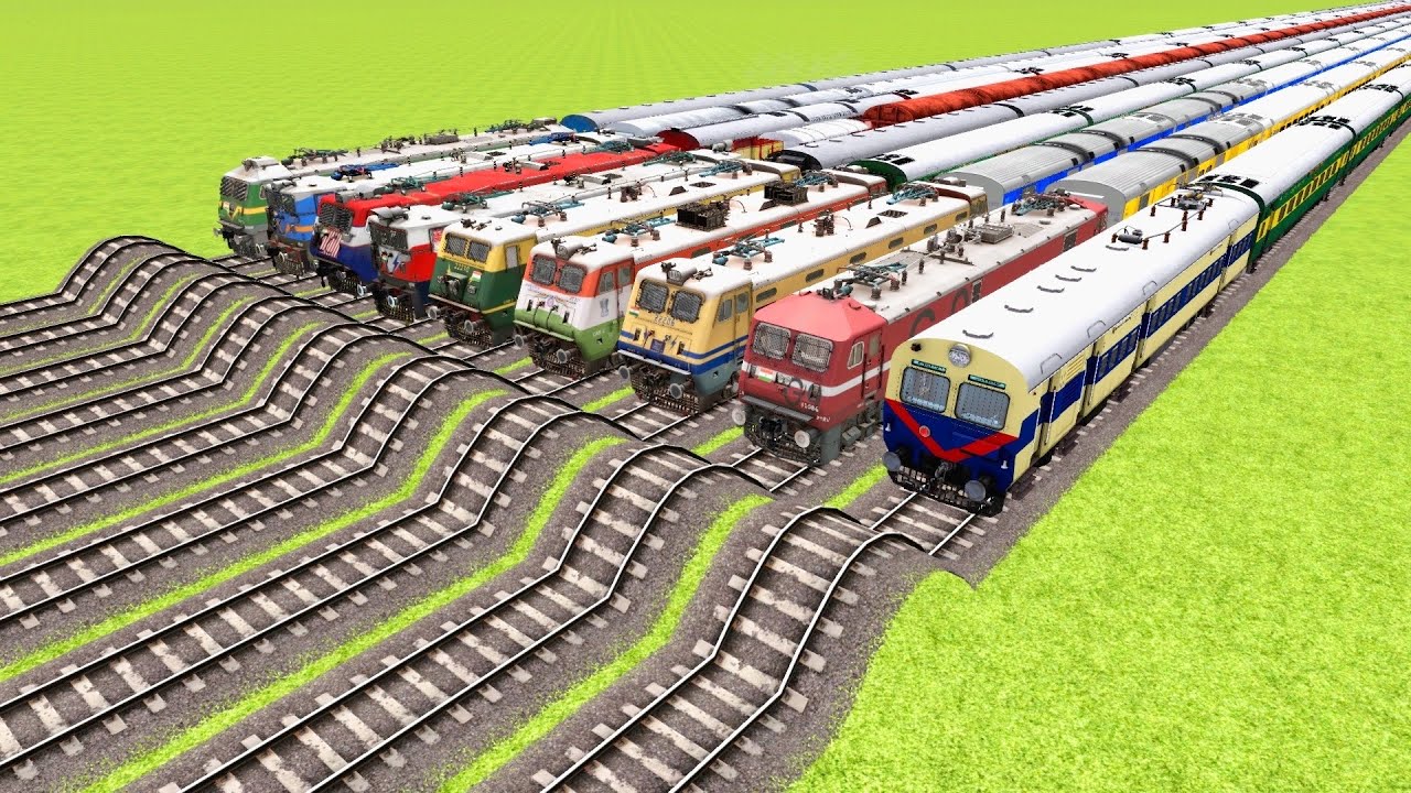 NINE FASTEST TRAINS VS LOTS OF SPEED AROUND BREAKERS RAILROAD CROSS ▶️ Train Simulator | CrazyRails