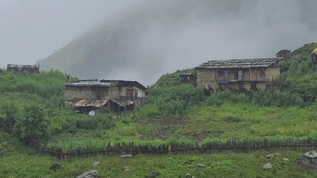 The Real Himalayan Nepali Mountain Village Life During Heavy Rain | Rainy Season Documentary Video |