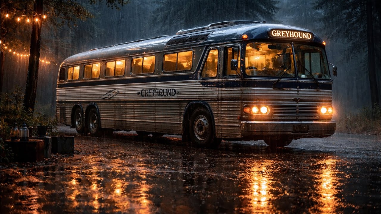 Night Bus Ride in the Rain | Cozy Retro Bus Ambience for Sleep & Relaxation (8 Hours)