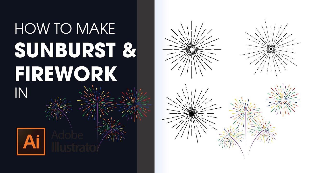 How to Make Sunburst & Firework in Adobe illustrator
