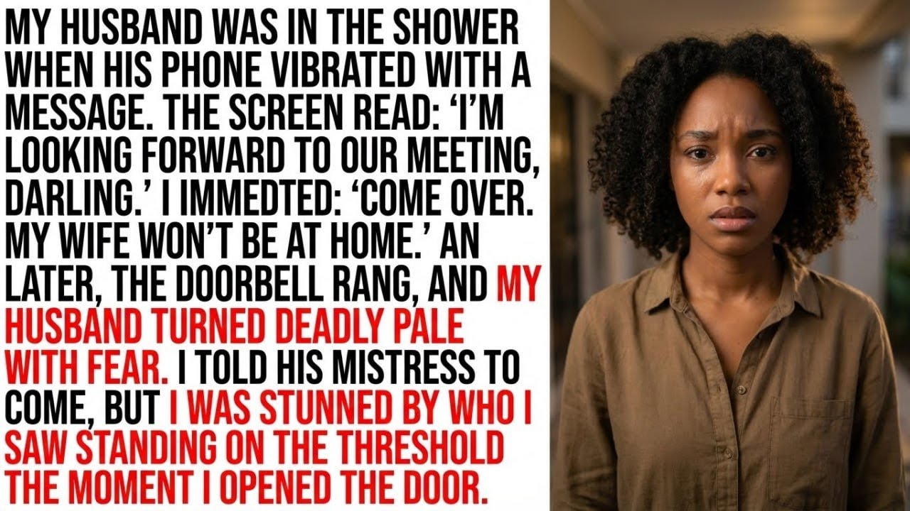 I told his mistress to come. I was stunned by who I saw on the threshold.