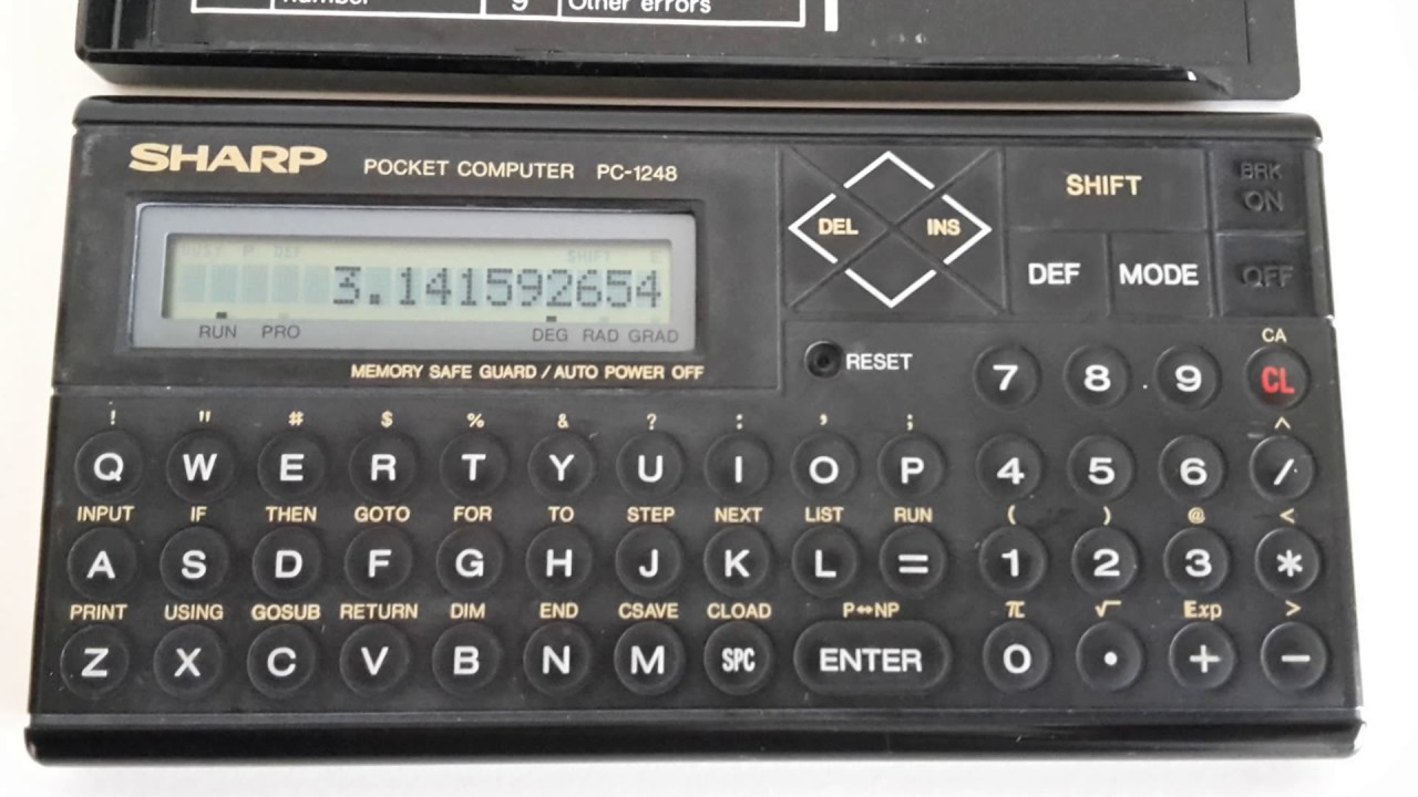 Vintage Calculator Sharp PC-1248 Personal Computer with Box Japan