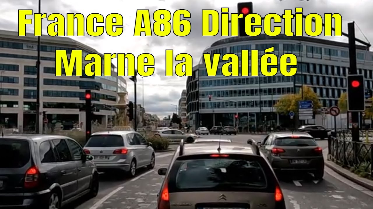 France A86 Direction Marne la vallée - Driving- French region