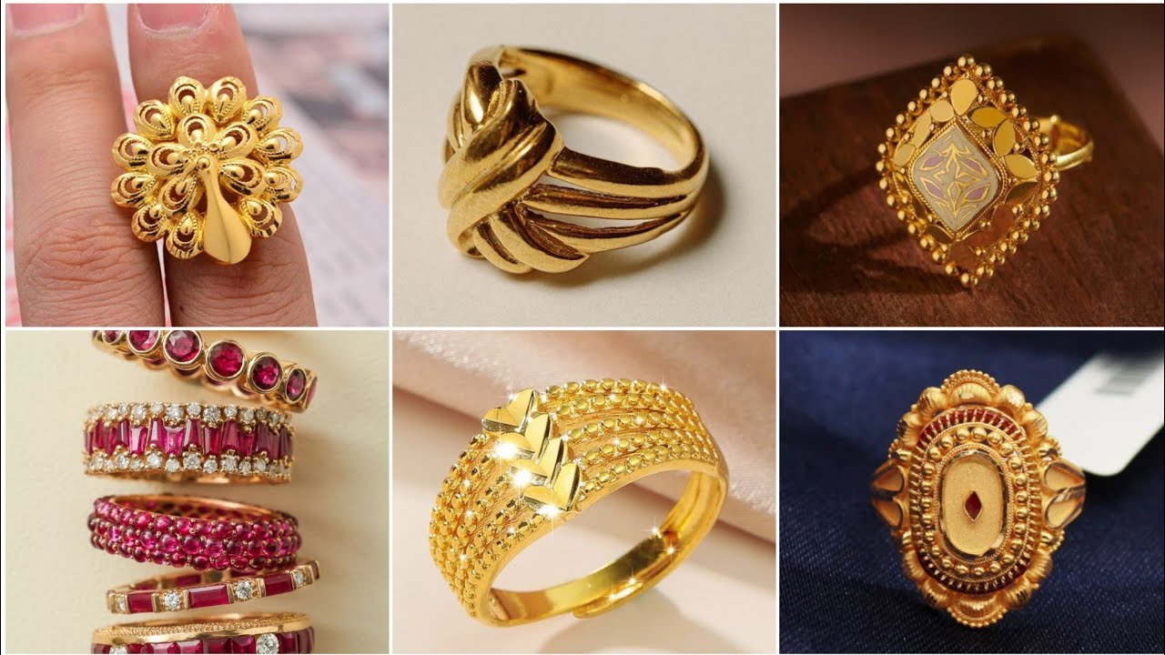Stylish and very aesthetic design collection of gold rings for women.