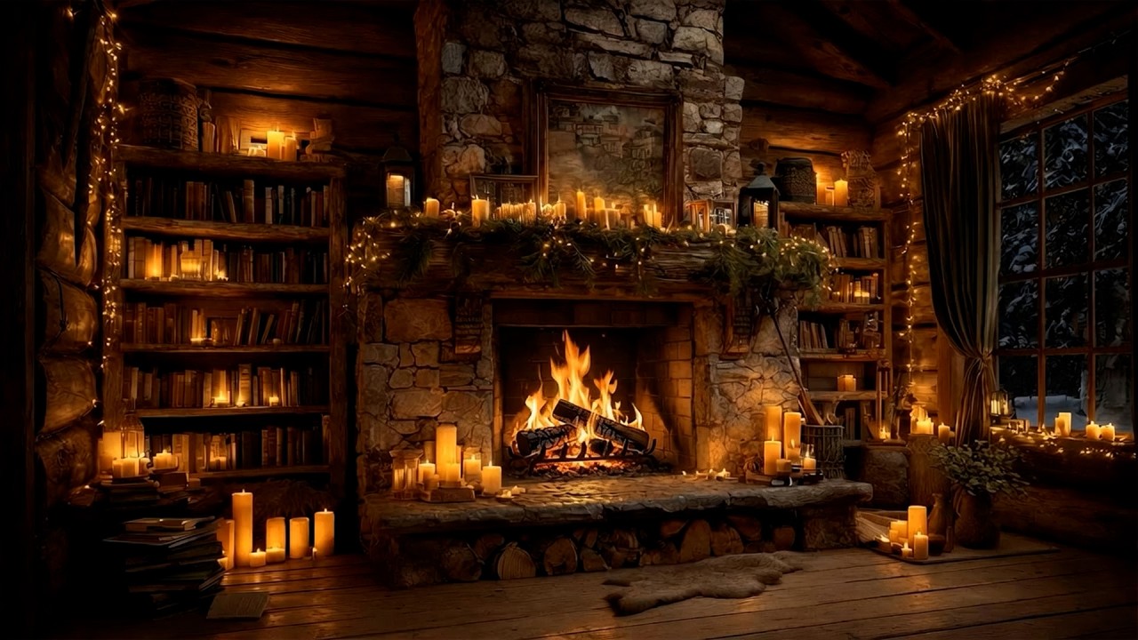 Midnight Fireplace Calm 🌙 Cozy Fire Sounds for Deep Sleep and Stress Relief