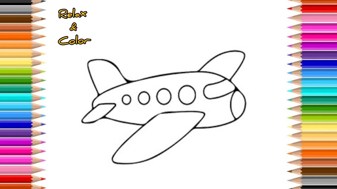Relax & Color | Airplane Coloring Page ✈️ | Easy & Relaxing Coloring