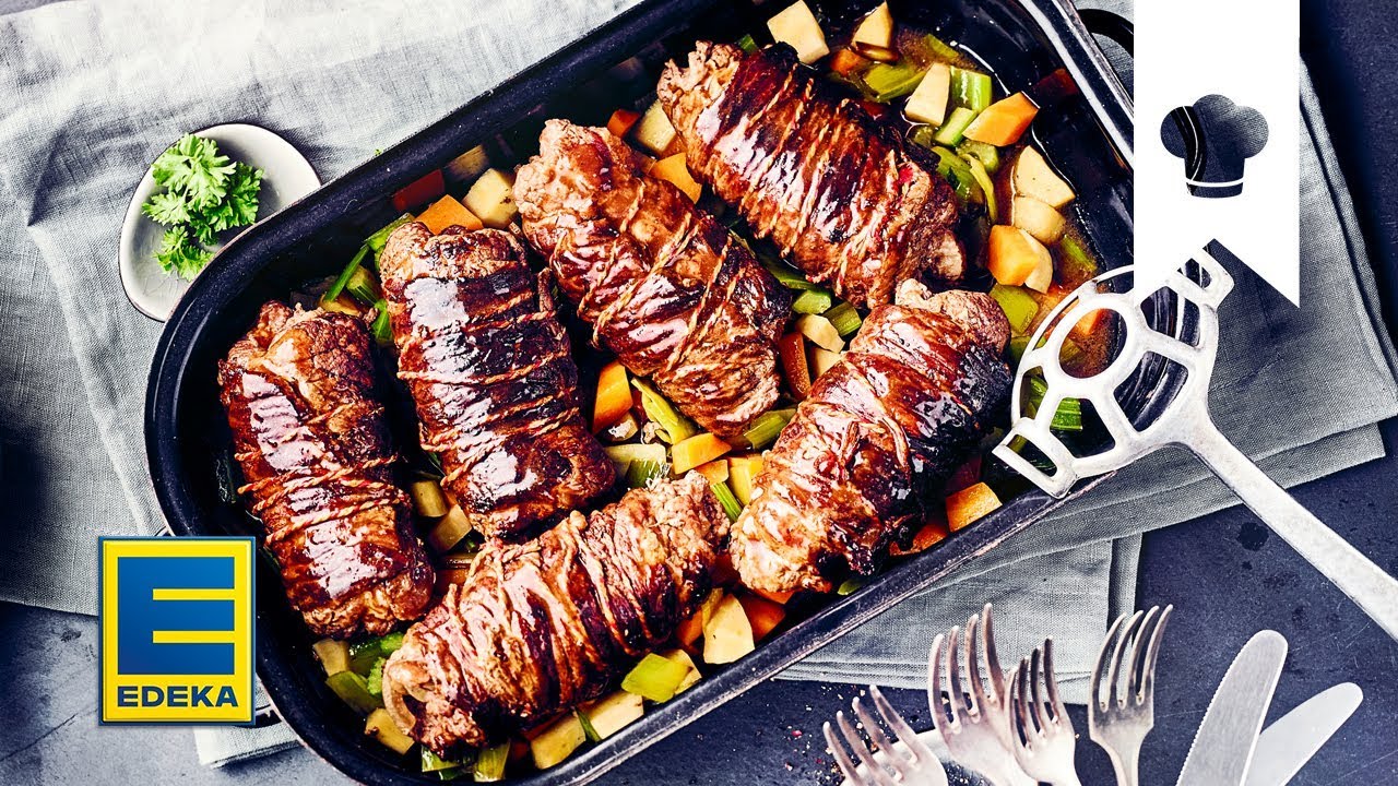 Rinderrouladen Rezept | Rouladen mit Speck- und Gurkenfüllung | EDEKA