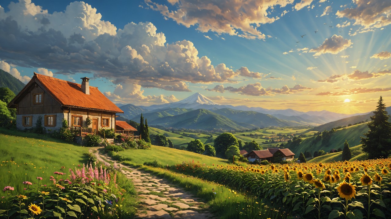 Relaxing Piano & Guitar in a Vast Meadow 🌾