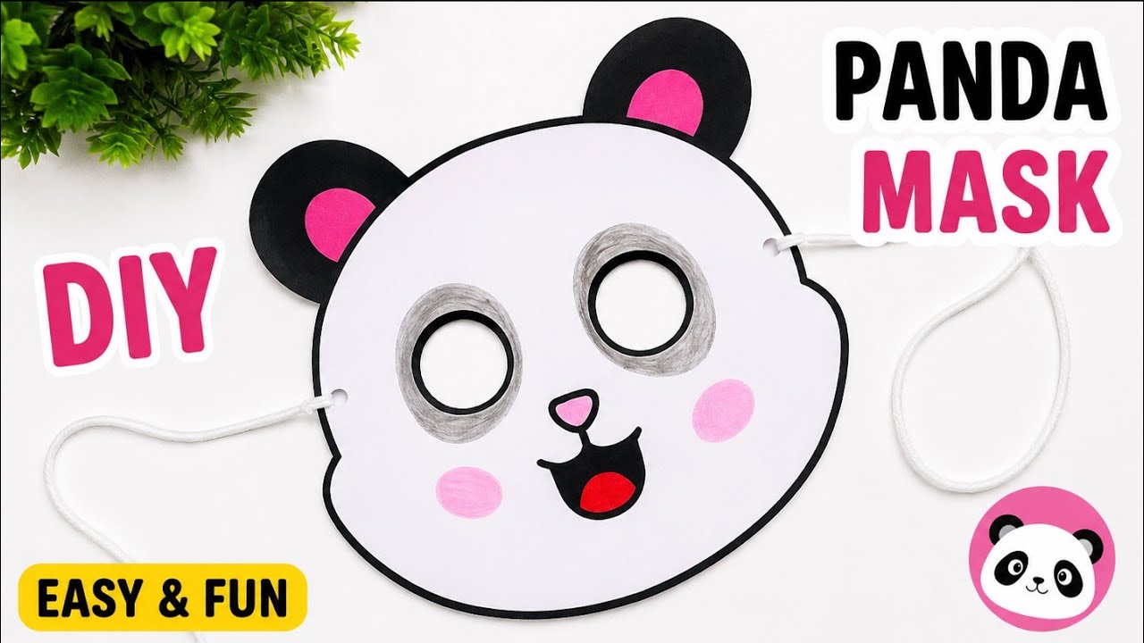 DIY Panda Mask Making | Easy Paper Panda Mask for Kids | Animal Mask Craft Idea