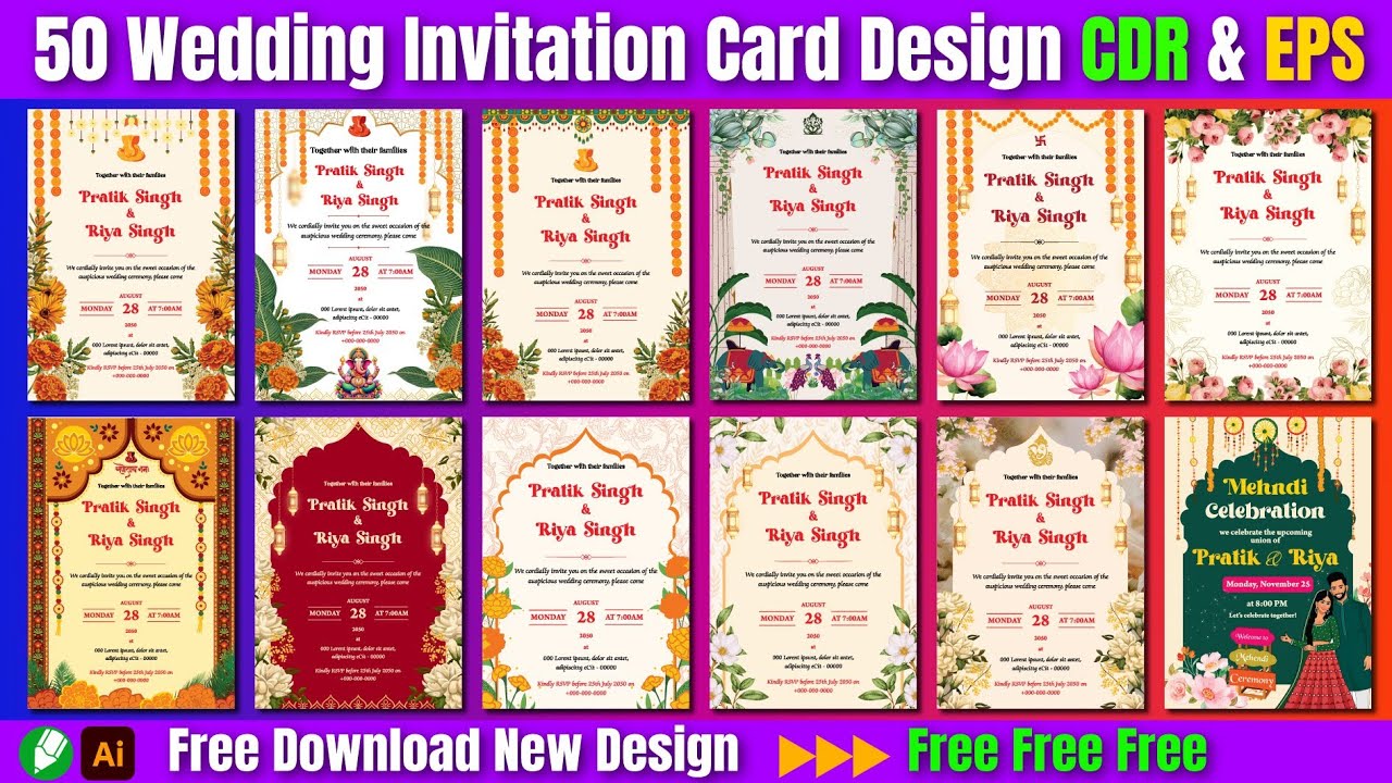 Wedding Invitation Card CDR File Free Download | Wedding Invitation Card Design CDR Free Download