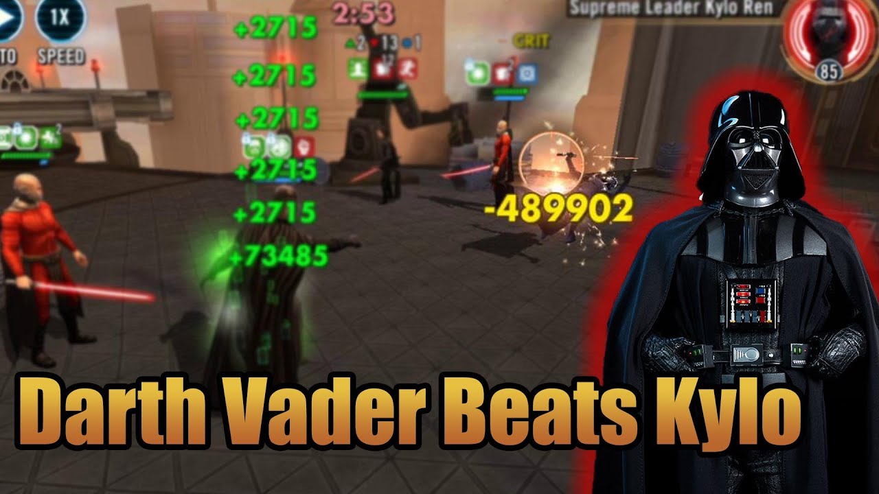 Vader Beats GL Kylo w/ Malak! - SWGoH