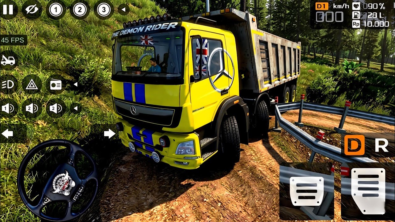 HEAVY 12 WHEELS BHARAT BENZ TRUCK IN EXTREMELY OFF-ROAD !! | BUSSID 