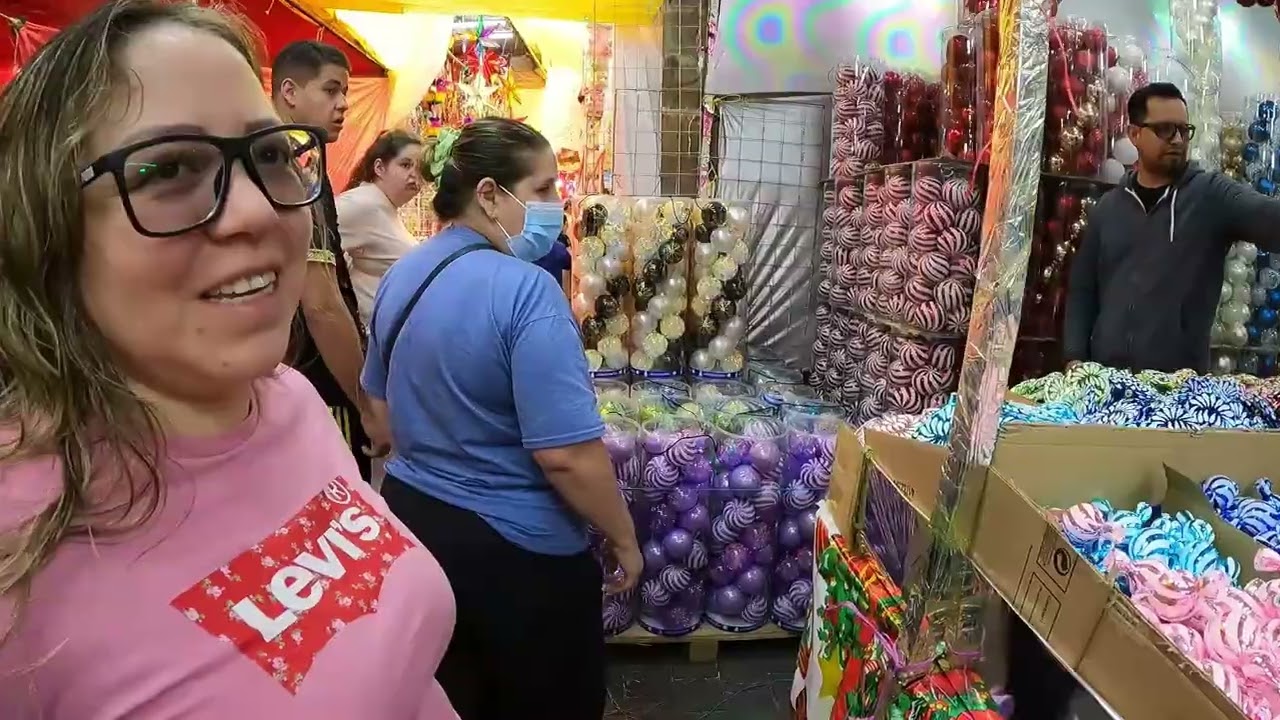 Mercado JAMAICA CDMX/Romería NAVIDEÑA 2025/Esferas, GUIAS, luces, SUETERS, villas y algo MAS🎄🎄🎄