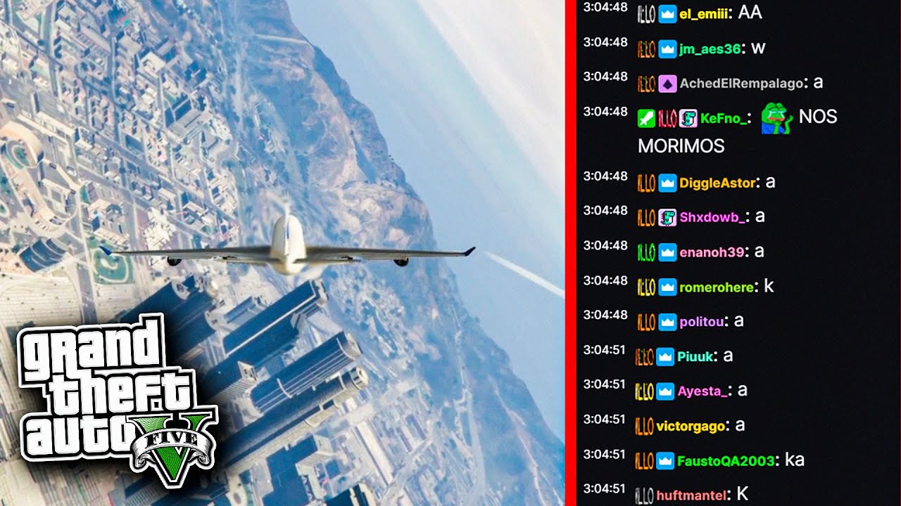 20.000 personas controlando un avión en GTA V 🤕 - IlloJuan Chat Plays #2