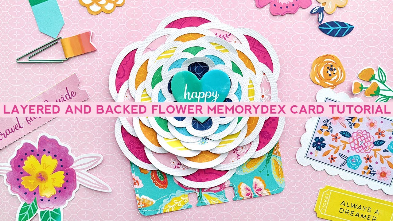 Layered and Backed Flower MemoryDex Card Tutorial