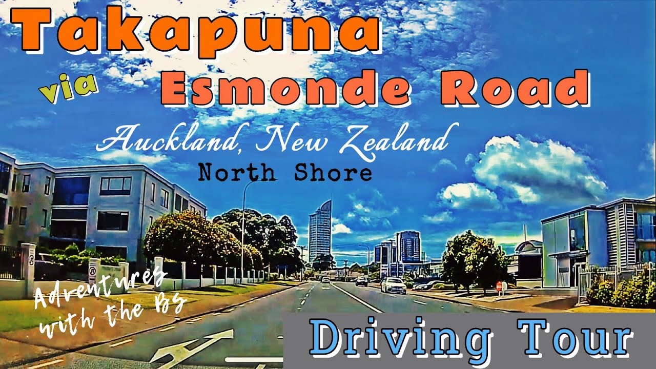 Driving from Chivalry Road, Glenfield to Esmonde Road, Takapuna, North Shore, Auckland, New Zealand