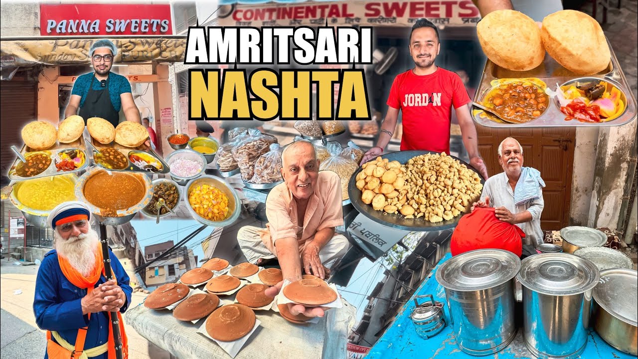 Amritsar Best Breakfast | Poori Cholley, Punjabi Lassi,Kachori,Kulfi, Phirni | Amritsar Street Food