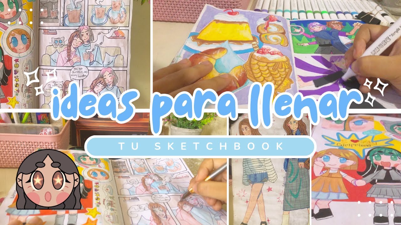 ✨5 ideas✨ para llenar tu sketchbook 💗⭐️🍰🍡