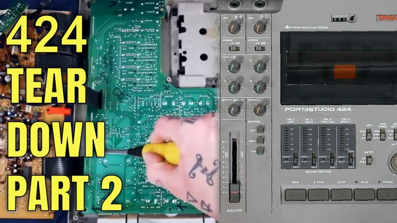 Tascam 424 | Разборка I 2 | Снятие печатных плат и дверцы кассетного отсека | Калибровка
