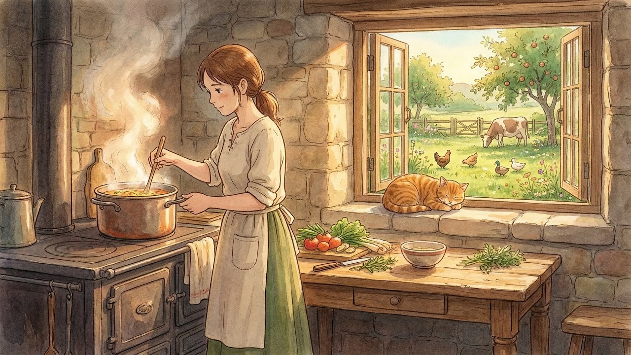 A Peaceful Summer Day in the English Countryside | Cozy Ghibli-Style Rural Life | Nature ASMR