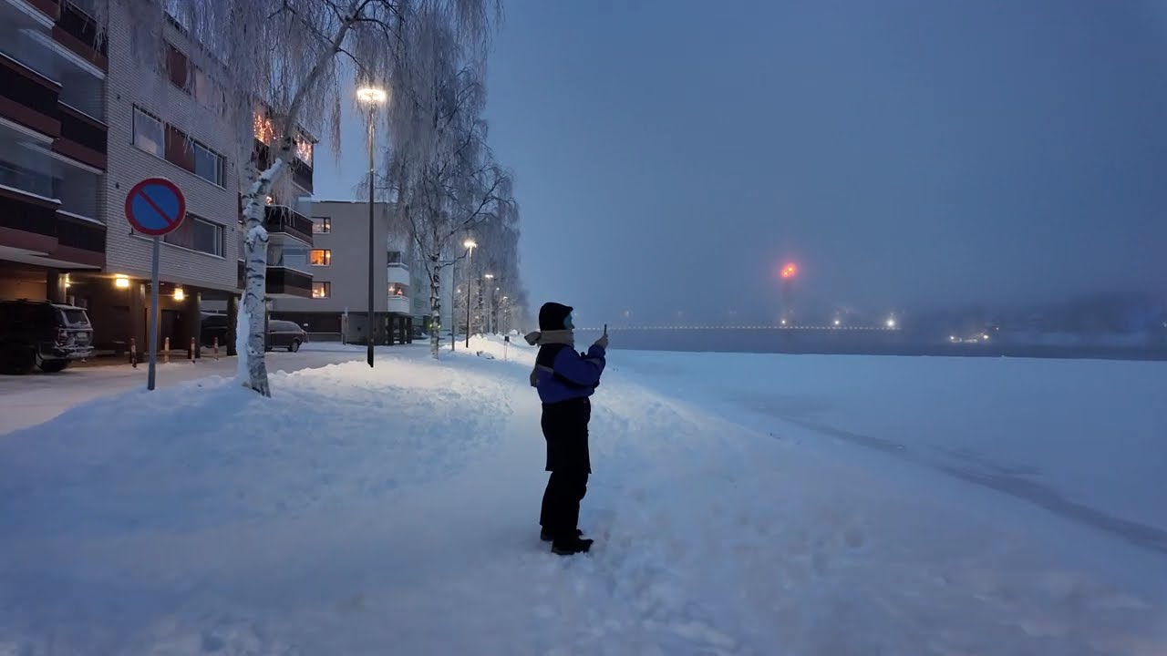 Rovaniemi Frozen River Snow Walk ❄️🇫🇮 Magical Lapland Winter Walking Tour 4K – 25 C!!!!