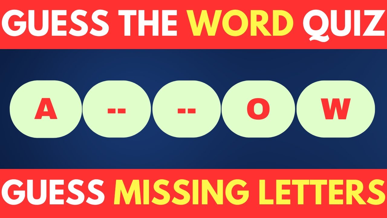 Guess The Word With Missing Letter 🧐 | Guess Word Quiz 🧠