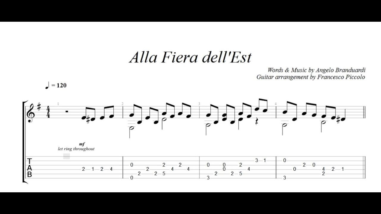 Fingerstyle Guitar - Angelo Branduardi - Alla fiera dell'Est (
