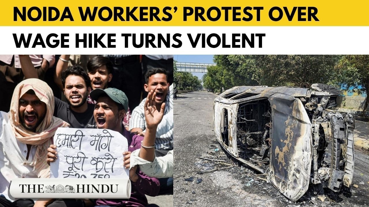 Noida: Factory workers&rsquo; protest over wage hike; vehicles torched